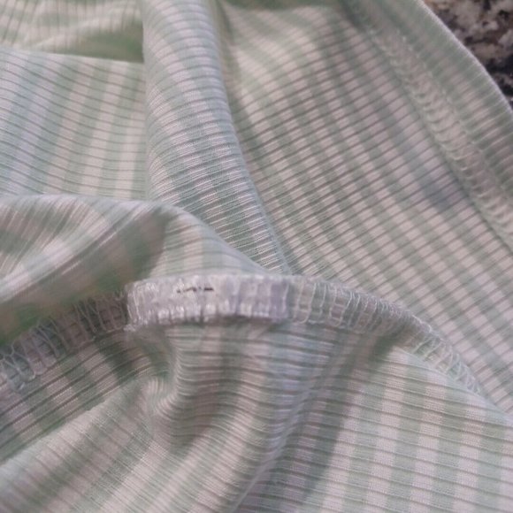 BODY GLOVE Sz L Ribbed Knit Cover Up Dress Casual Beach Stripe Green Preppy Surf - Picture 10 of 10